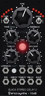 Erica Synths Black Stereo Delay 2 — 12 HP
