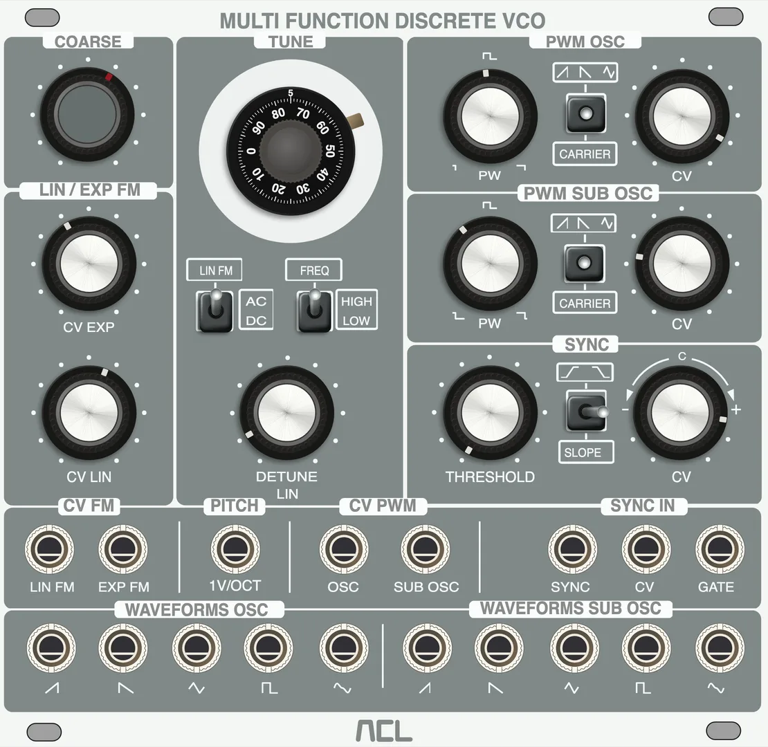 Audiophile Circuits League Multifunction Discrete VCO — 26 HP