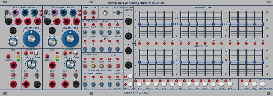 Tiptop Audio Multiple Arbitrary Function Generator Model 248t — 72 HP